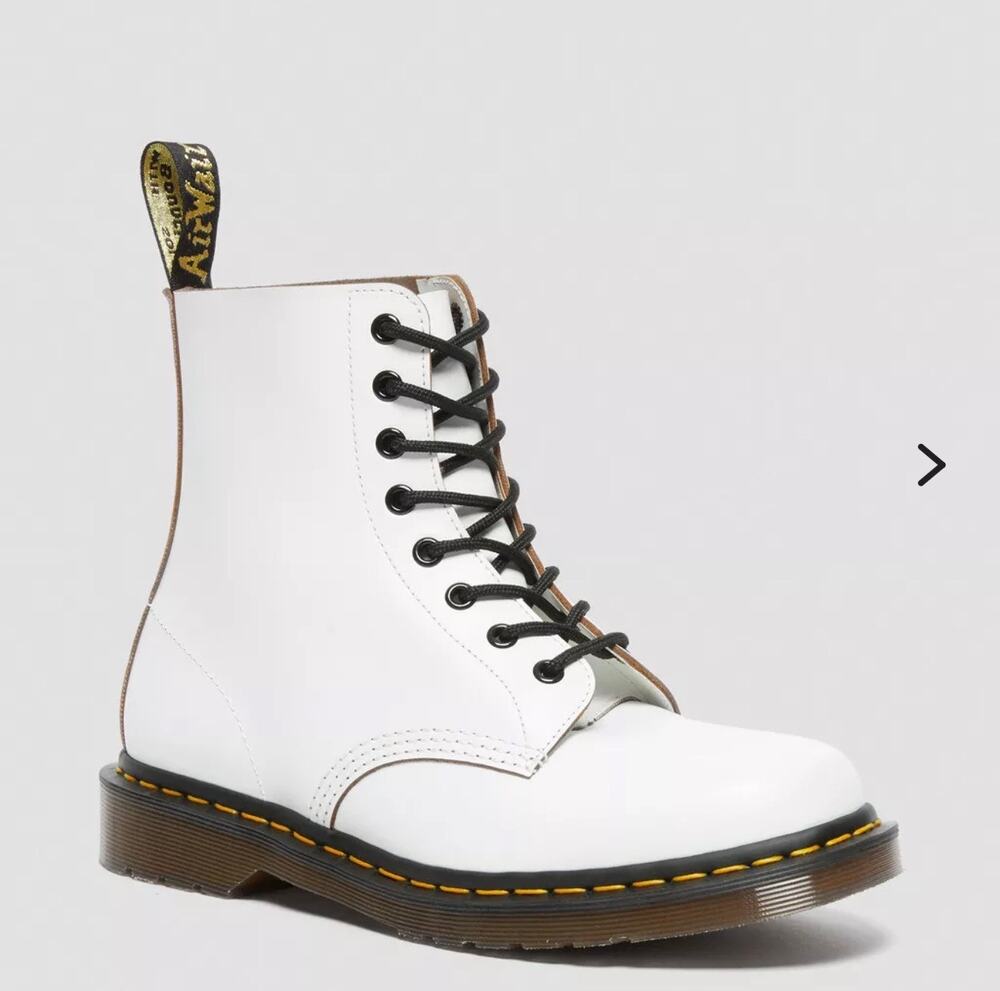 Dr. Martens Sz 8 Luana White Combat Boots Air Wair #AW004 Grunge Skater